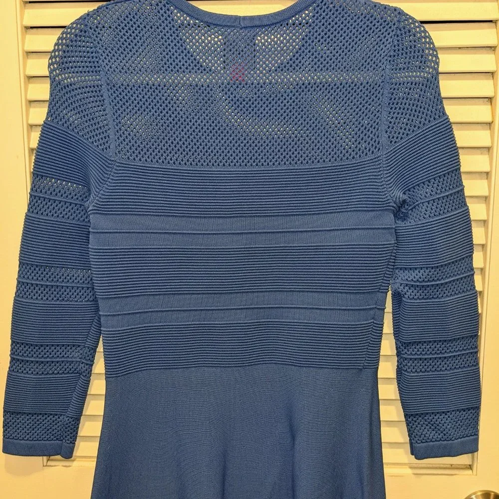 NWOT Vince Camuto Dress Blue Casual Knit Flare Women's Small Stretchy Spring - Picture 2 of 9